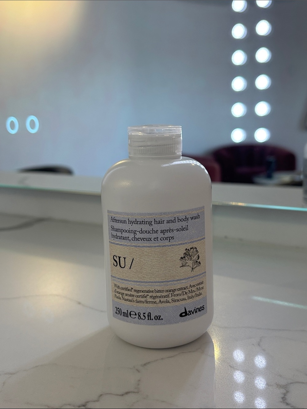 Davines SU/ After-Sun Hydrating Hair & Body Wash — White Bottle